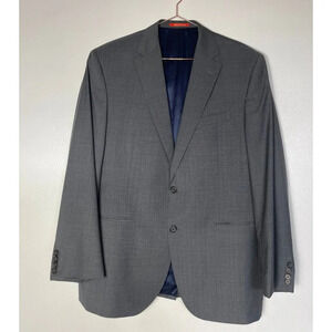 Cremieux Collection Mens Loro Piana Wool Long Sleeve Blazer Coat Suit Gray 44R